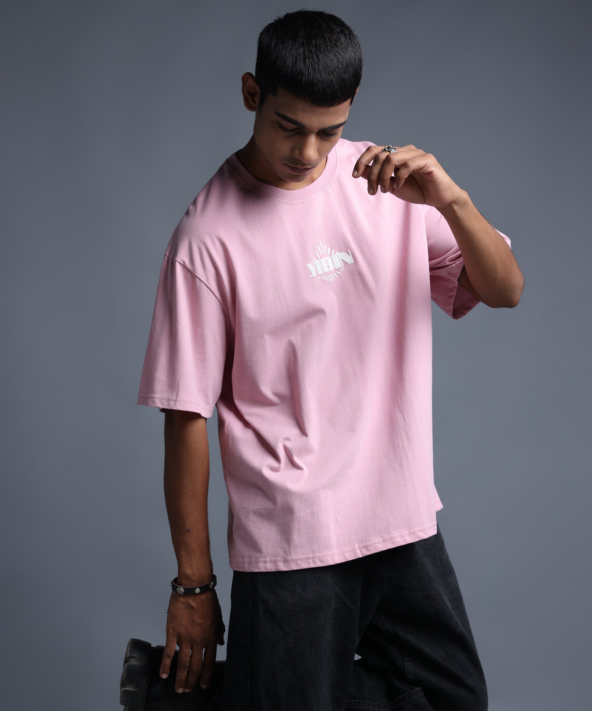 EVIL EYE OVERSIZED T-SHIRT - CHILEAN PINK