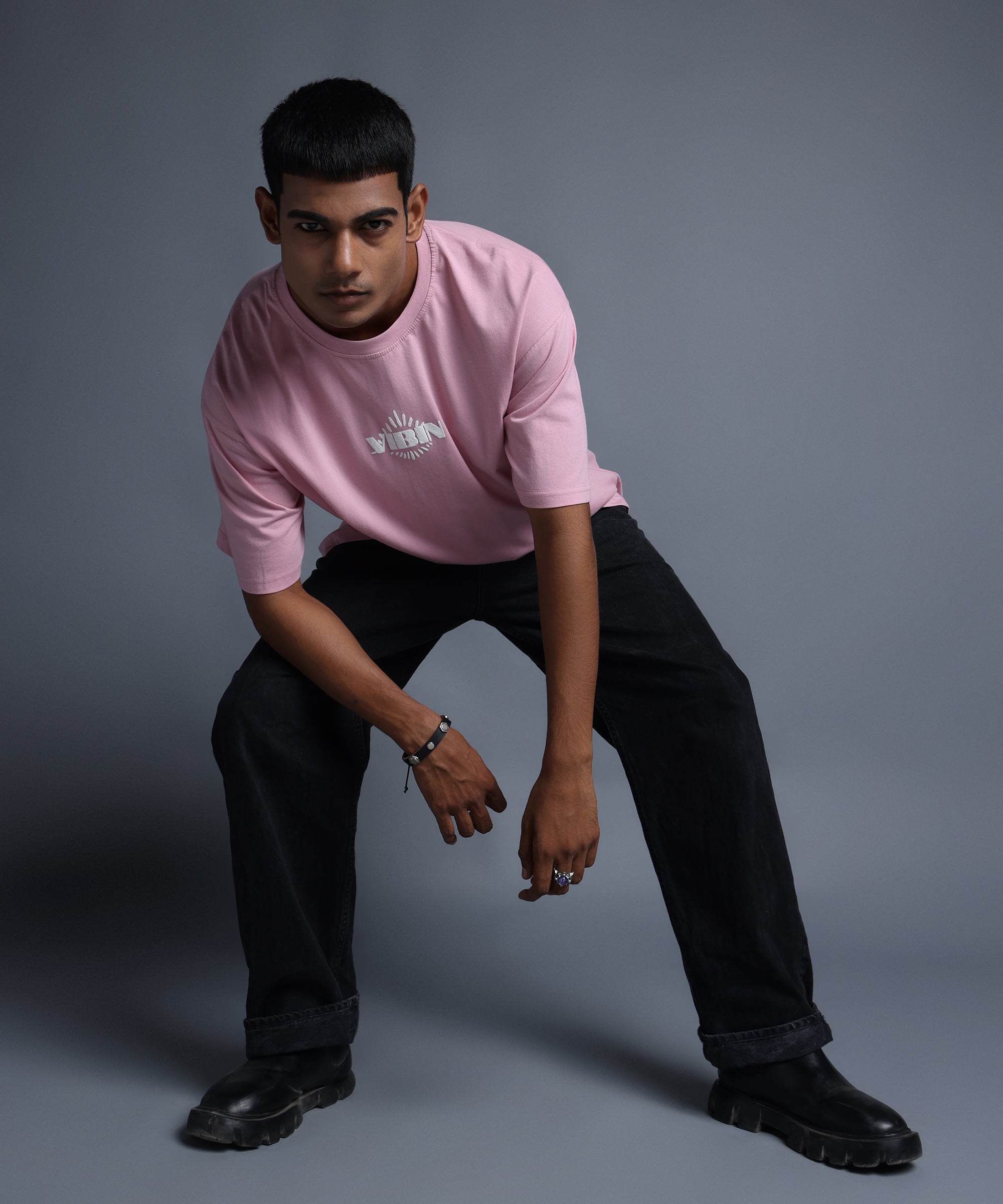 EVIL EYE OVERSIZED T-SHIRT - CHILEAN PINK