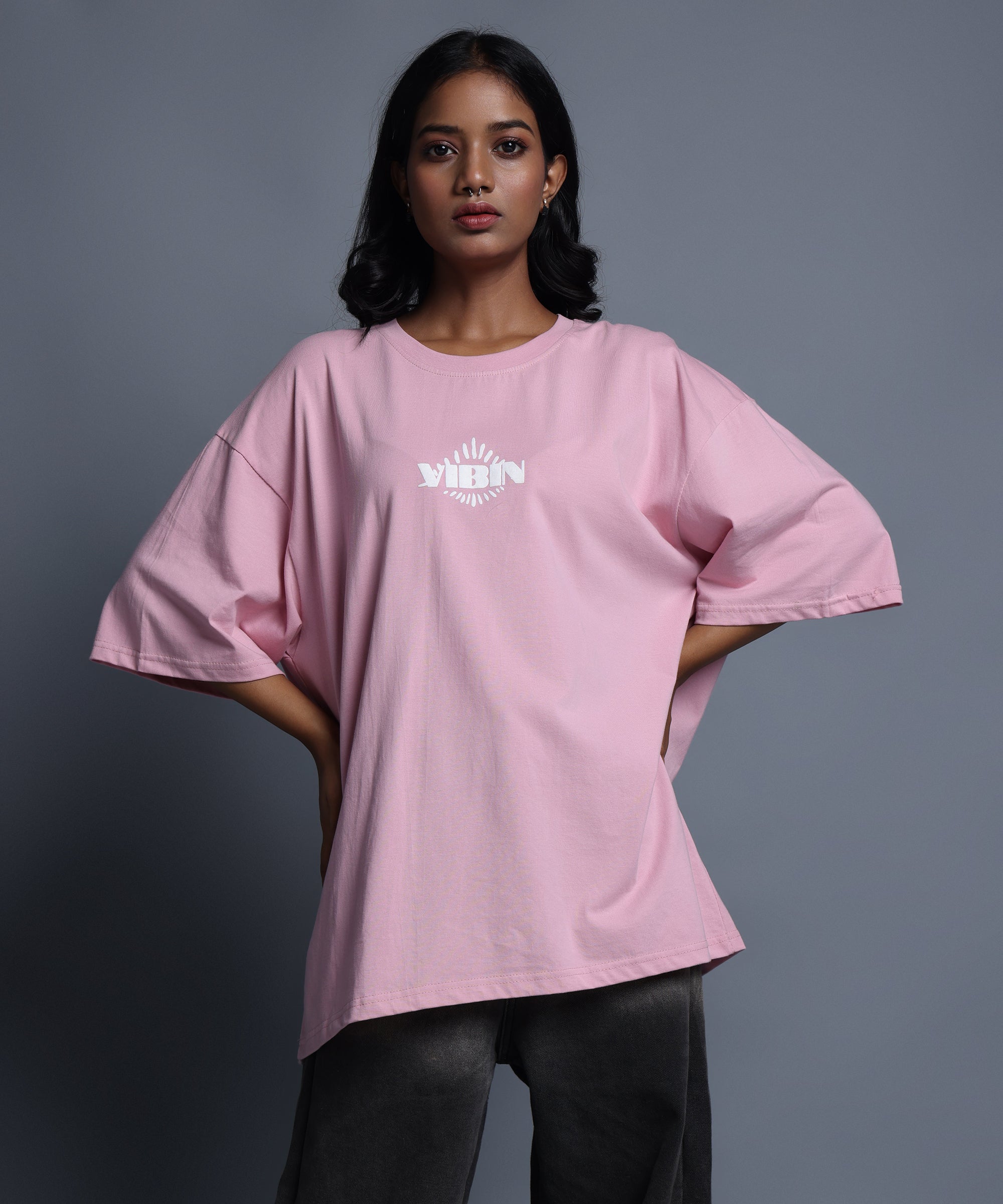 EVIL EYE OVERSIZED T-SHIRT - CHILEAN PINK