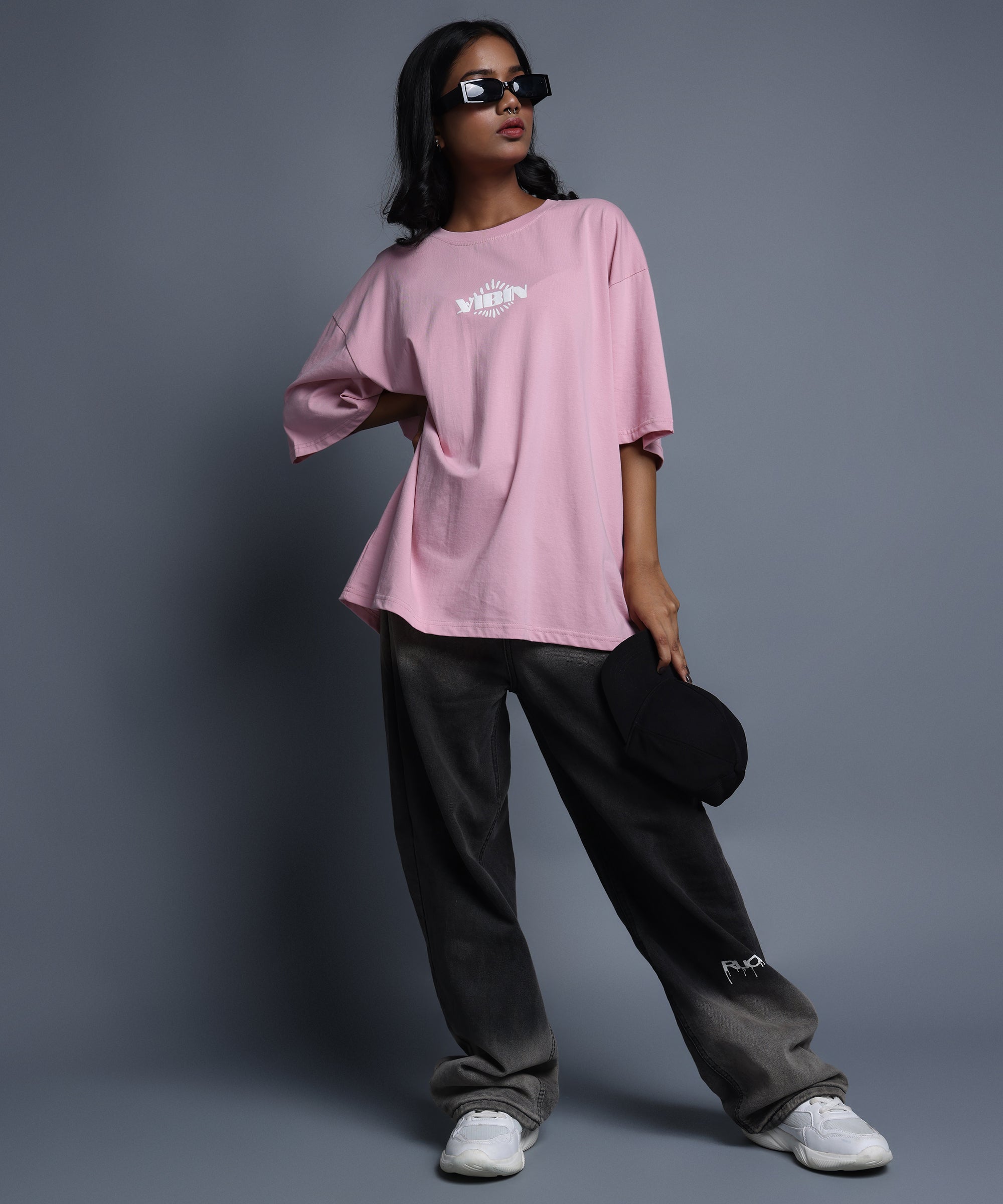 EVIL EYE OVERSIZED T-SHIRT - CHILEAN PINK