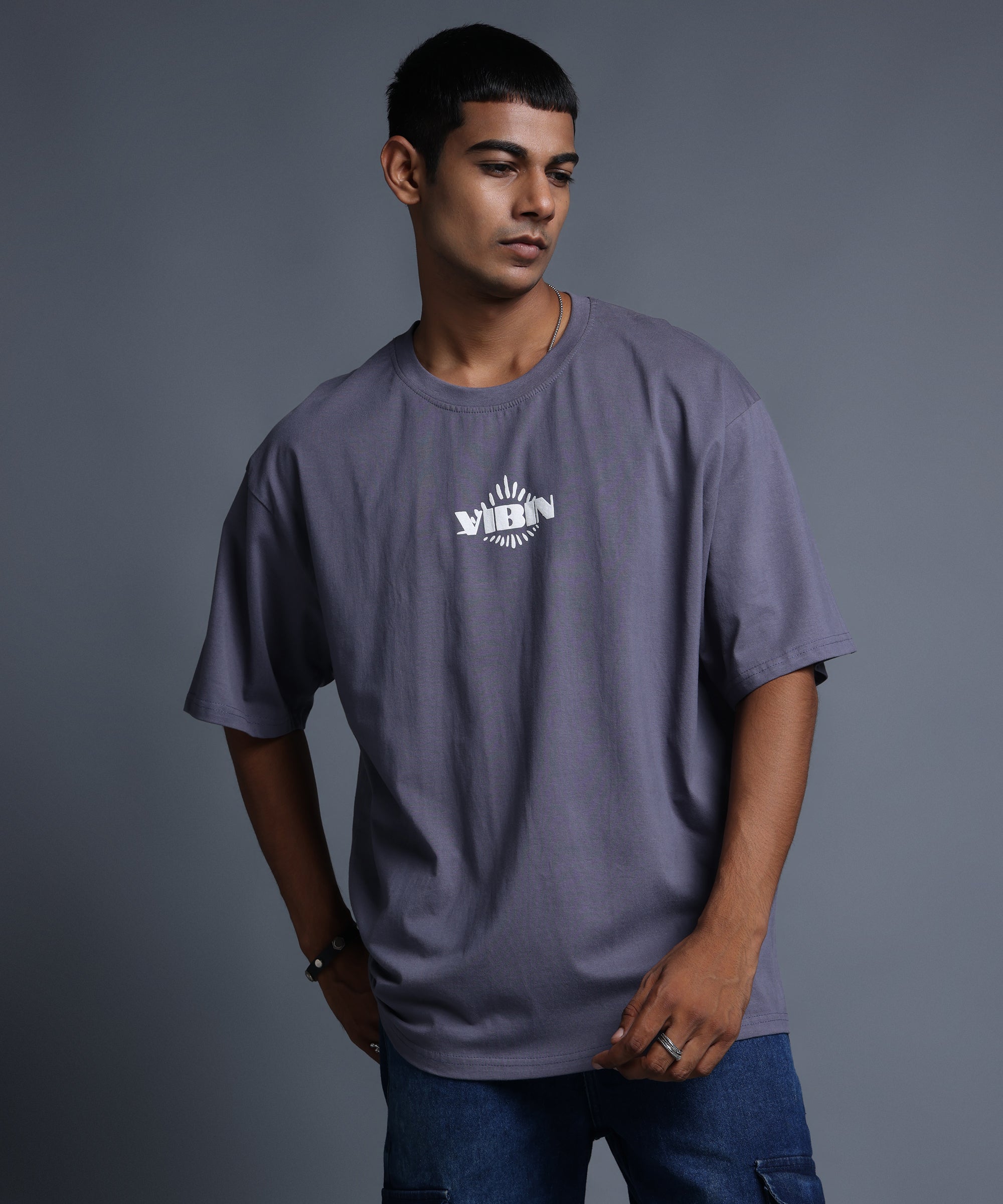 EVIL EYE OVERSIZED T-SHIRT - GREY