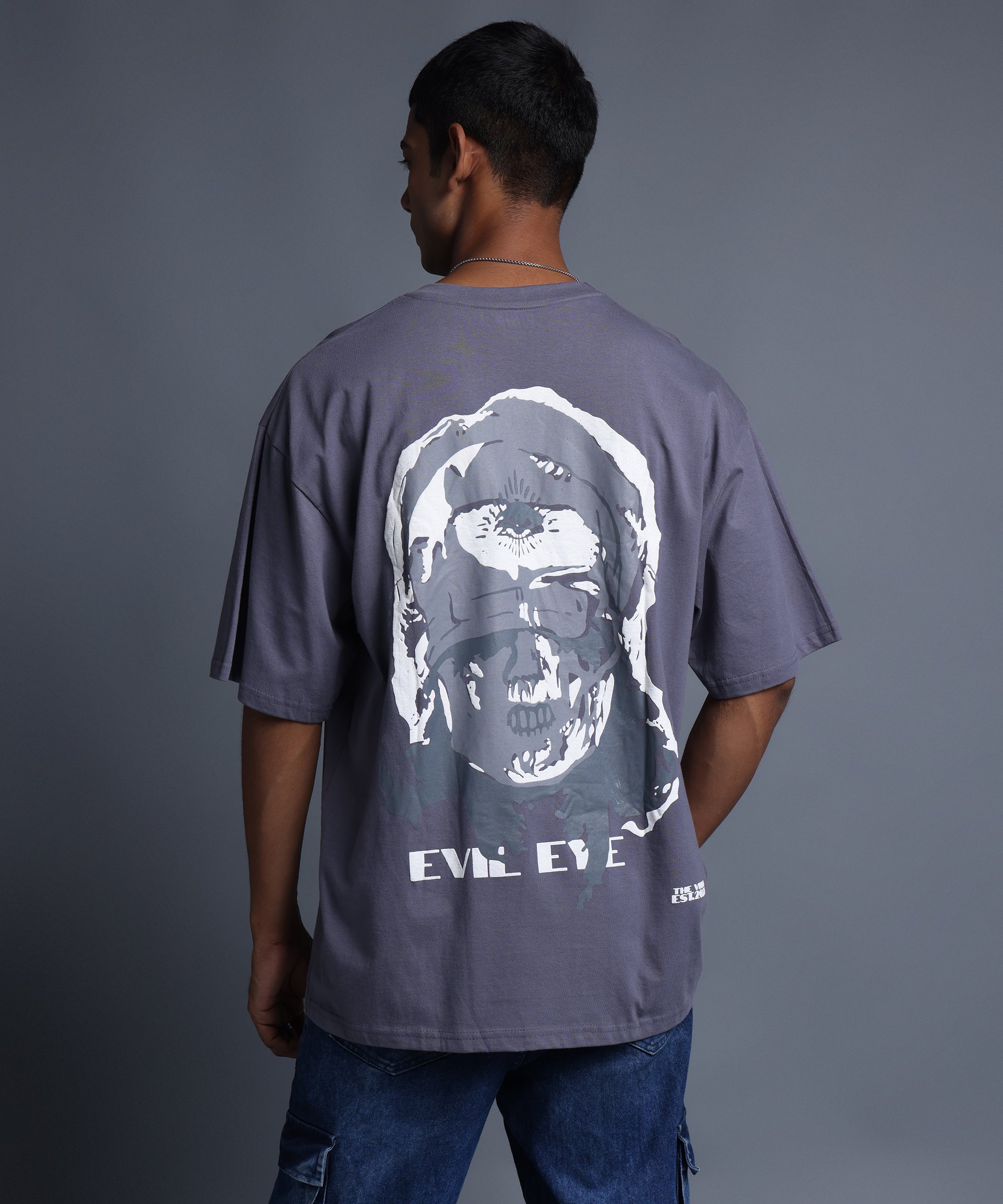 EVIL EYE OVERSIZED T-SHIRT - GREY