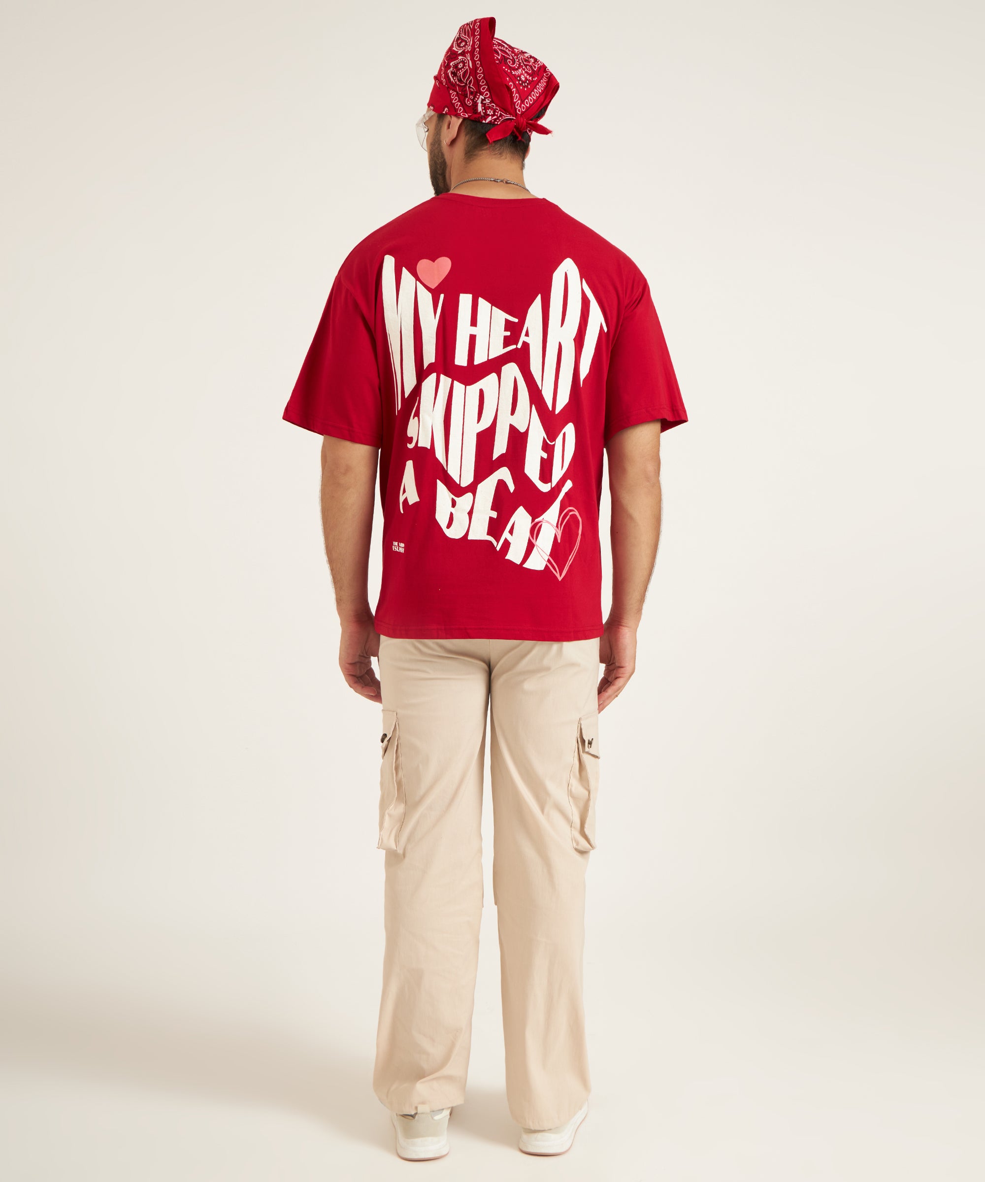MY HEART SKIPPED A BEAT OVERSIZED T-SHIRT - RED