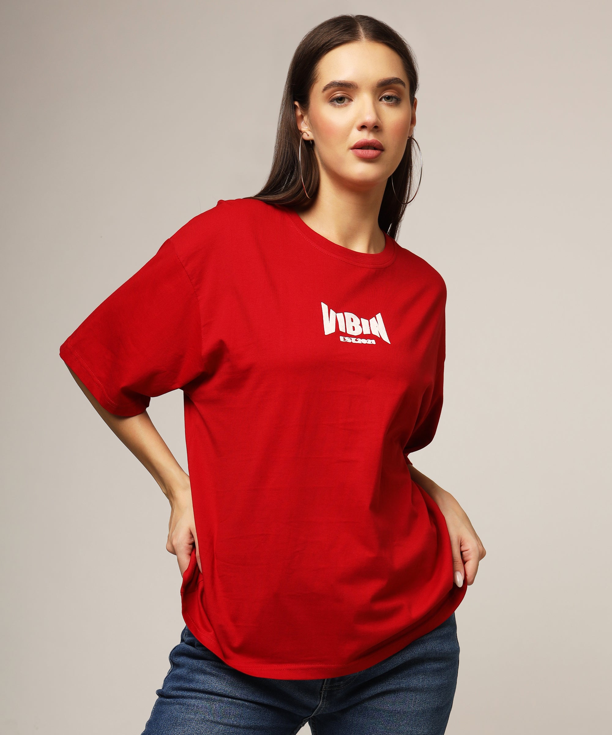 MY HEART SKIPPED A BEAT OVERSIZED T-SHIRT - RED