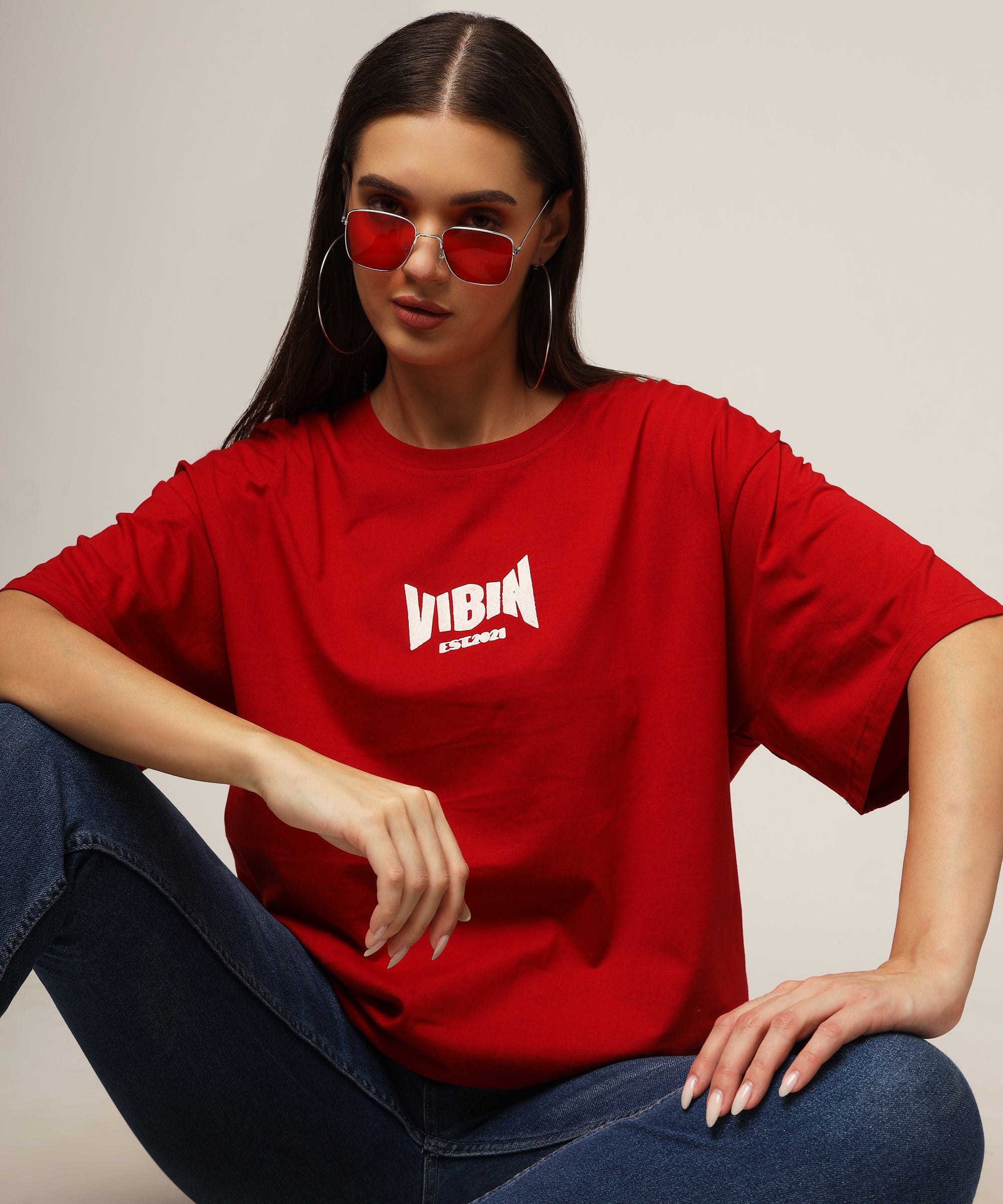 MY HEART SKIPPED A BEAT OVERSIZED T-SHIRT - RED