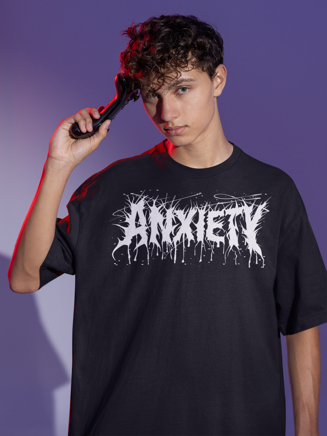 Anxiety Oversized T-Shirt - XS / Black - Oversized T-Shirt